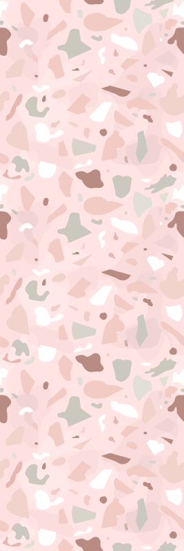 Tapete vinílico cozinha padrão terrazzo em tons de rosa - TenStickers