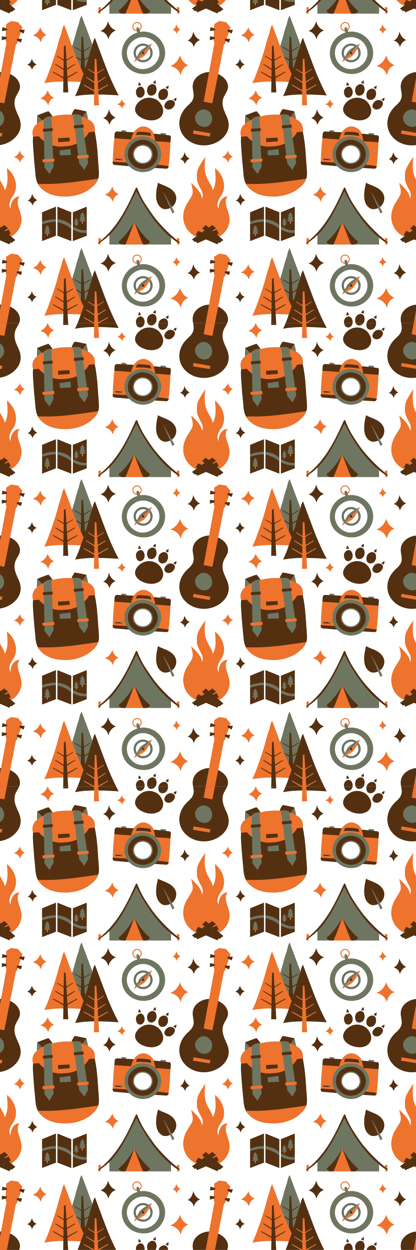 Tapete vinílico quarto montanhas urso madeira fogo - TenStickers