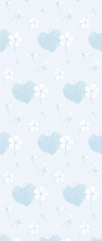 Tapete vinílico quarto padrão floral azul anos 80 - TenStickers
