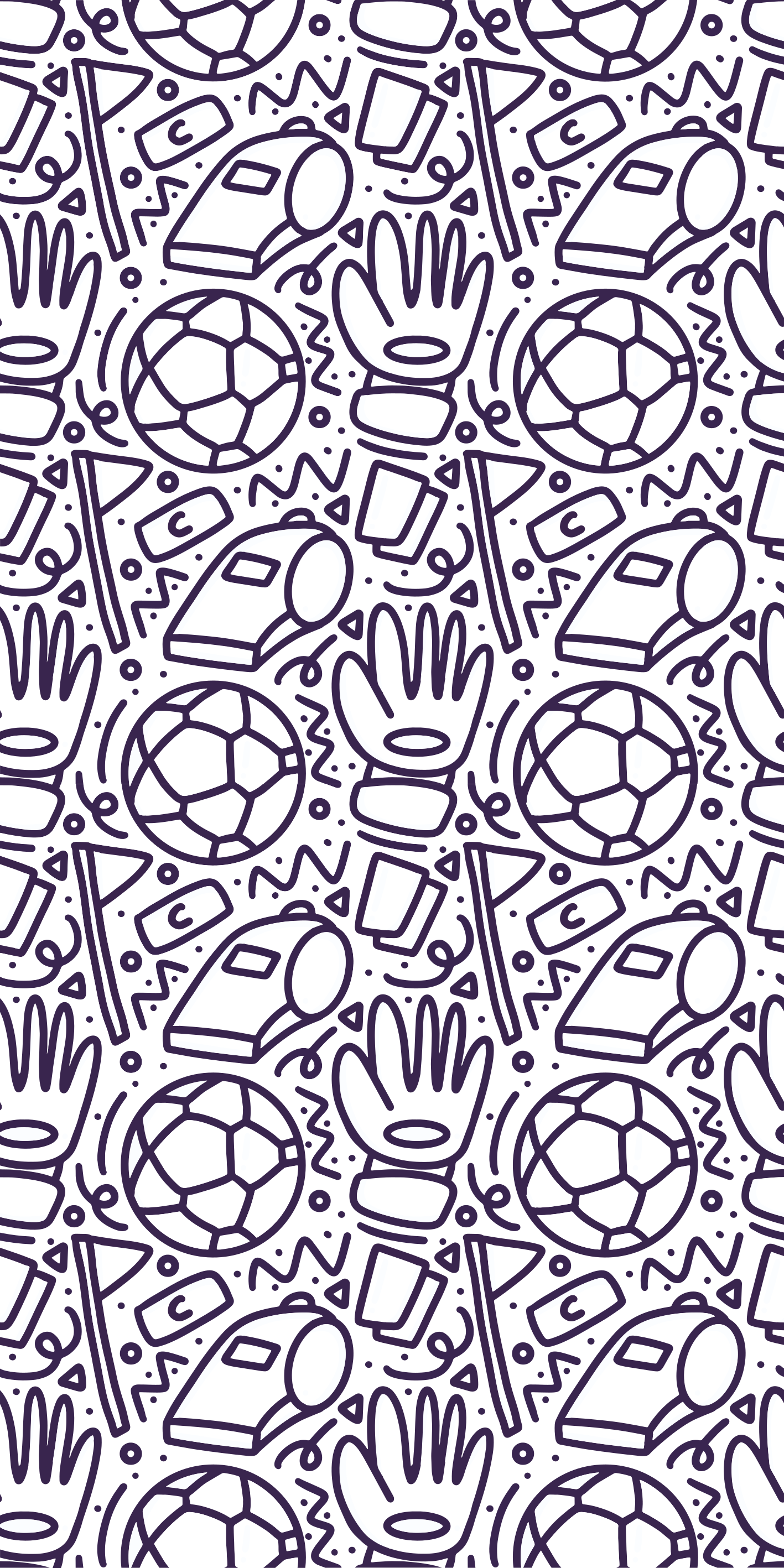 Tapete vinílico quarto com design de doodles esportivos - TenStickers