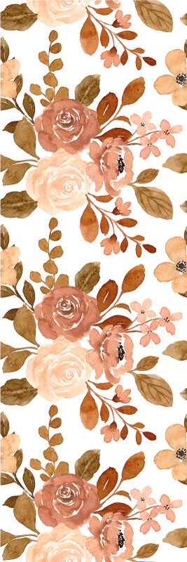 Tapete vinílico quarto flores elegantes rosa pastel - TenStickers
