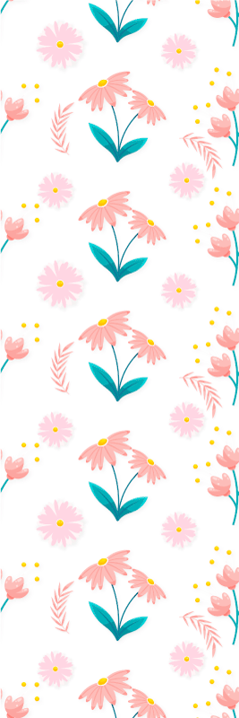 Tapete vinílico quarto flores e pontos pastel minimalistas - TenStickers