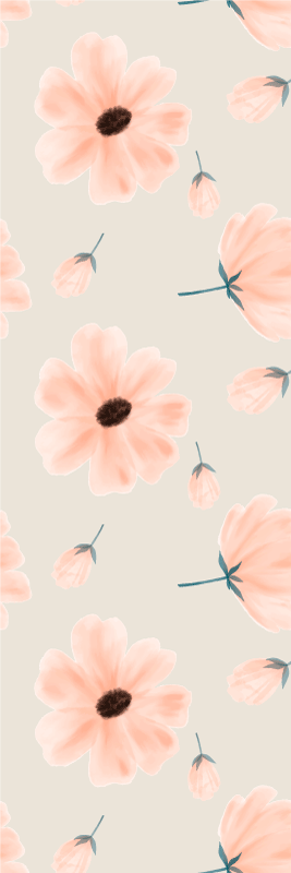 Tapete vinílico quarto flores grandes aquarella - TenStickers