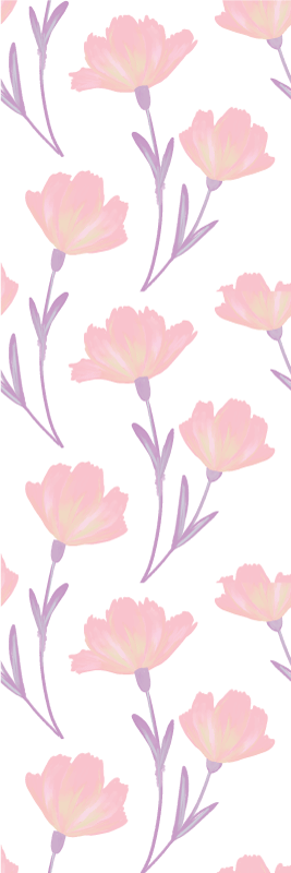 Tapete vinílico quarto padrão minimalista flores silvestres - TenStickers