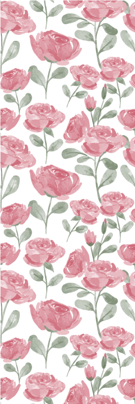Tapete vinílico quarto padrão rosa vintage natural - TenStickers