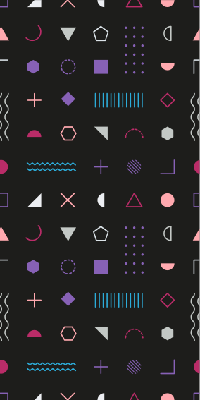 Tapete vinílico quarto com formas retro multicoloridas - TenStickers