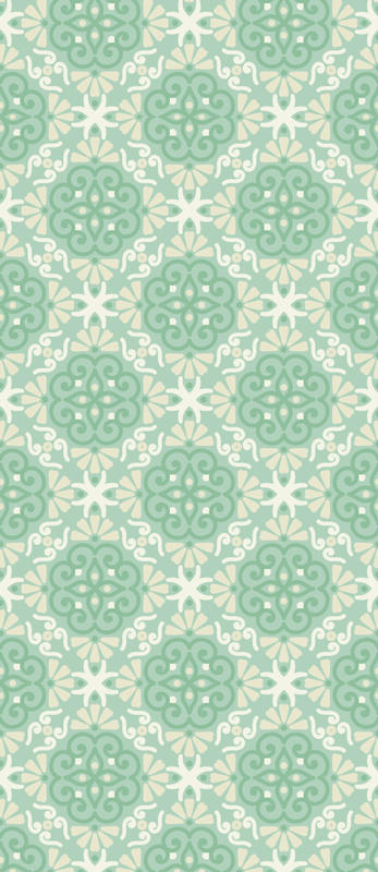 Tapete vinílico quarto padrão floral verde nórdico - TenStickers