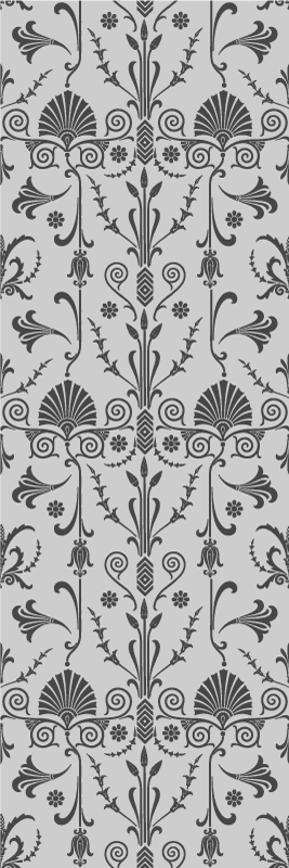 Tapete vinílico quarto padrão floral cinza provincial - TenStickers
