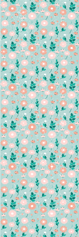 Tapete vinílico quarto floral azul estilo shabby chic - TenStickers