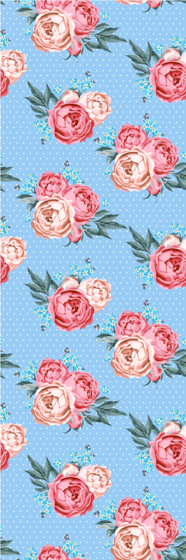 Tapete vinílico quarto estilo shabby chic com bolinhas - TenStickers