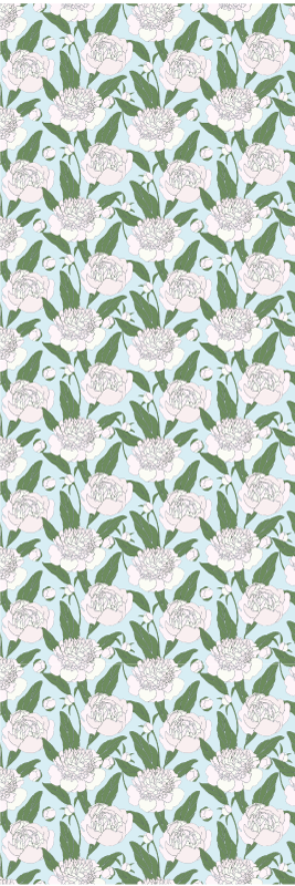 Tapete vinílico quarto flores brancas estilo grandmillenial - TenStickers