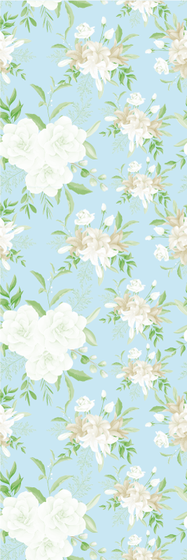 Tapete vinílico quarto estilo grandmillenial floral selvagem - TenStickers