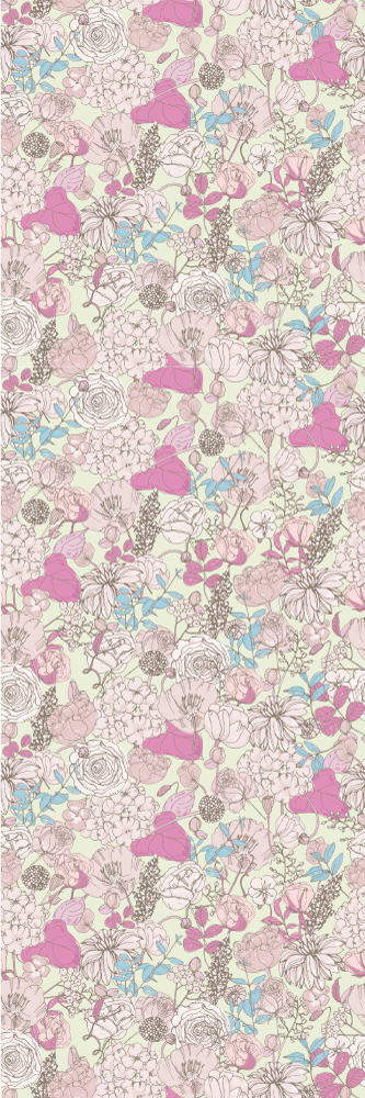 Tapete vinílico quarto estilo floral grandmillenial - TenStickers