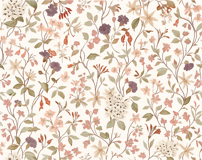 Tapete vinílico quarto com design de flores rosas - TenStickers