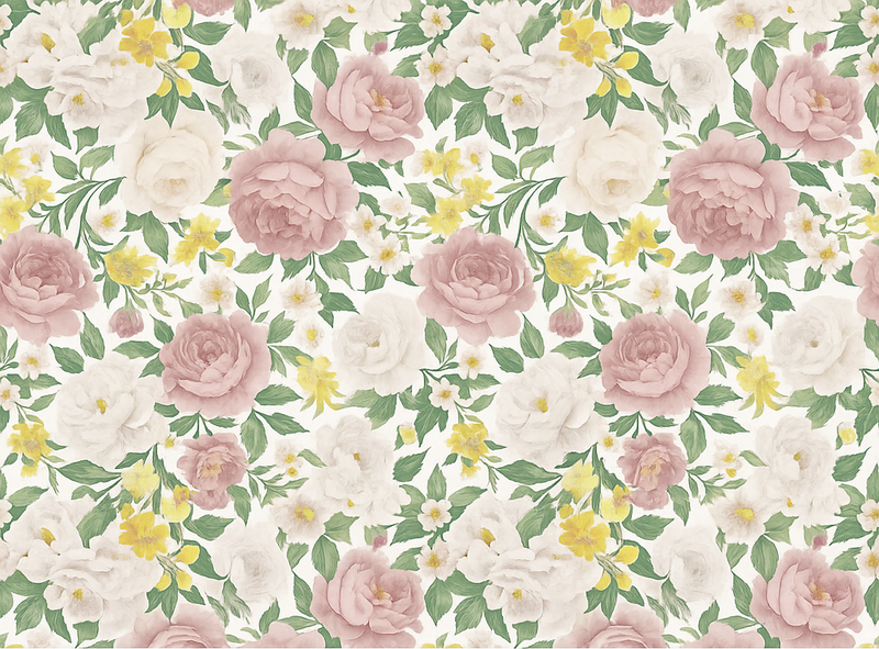 Tapete vinílico quarto com motivo botânico esfumado - TenStickers