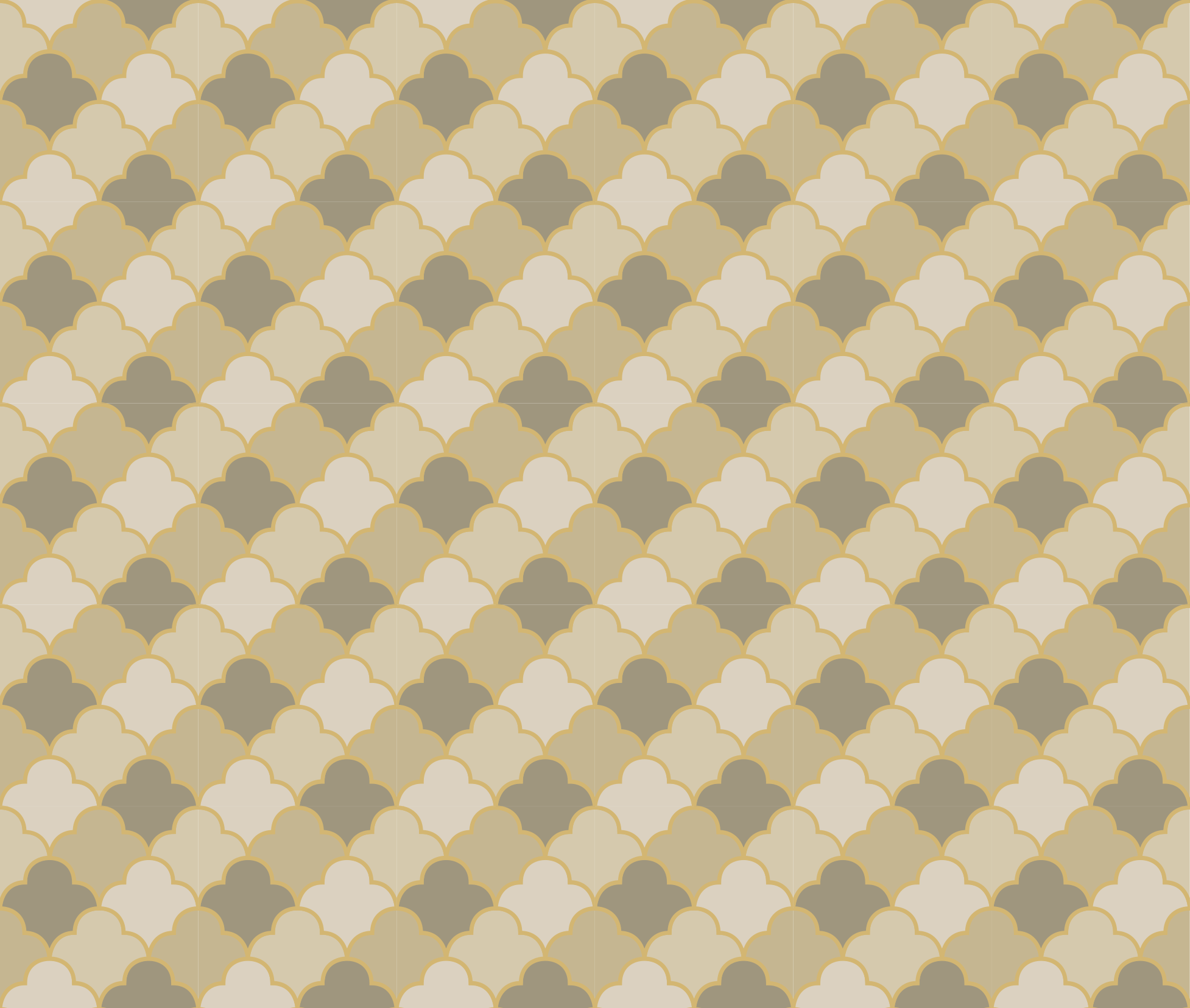 Tapete vinílico quarto padrão art déco bege - TenStickers