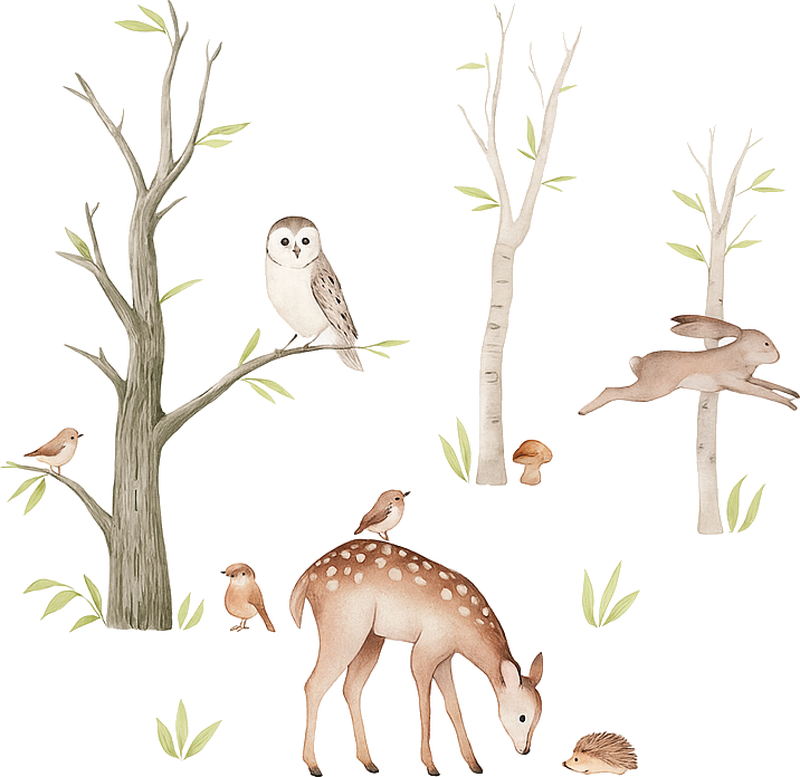 Tapete vinílico quarto floresta serena de outono - TenStickers