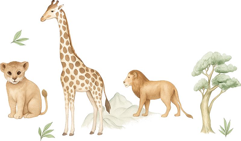 Tapete vinílico quarto savana tranquila - TenStickers