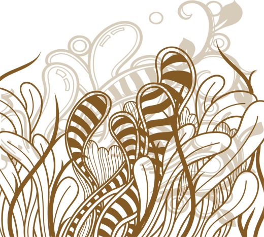 Tapete vinílico quarto com plantas abstratas decorativas - TenStickers