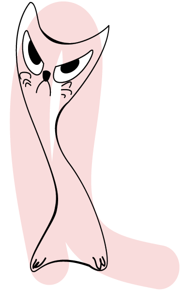Tapete vinílico quarto gato rosa traço infantil - TenStickers