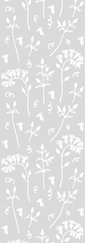 Tapete vinílico para escritório flores desenhadas - TenStickers