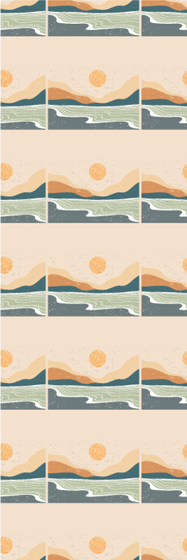 Tapete vinílico para escritório montanhas ao pôr do sol - TenStickers