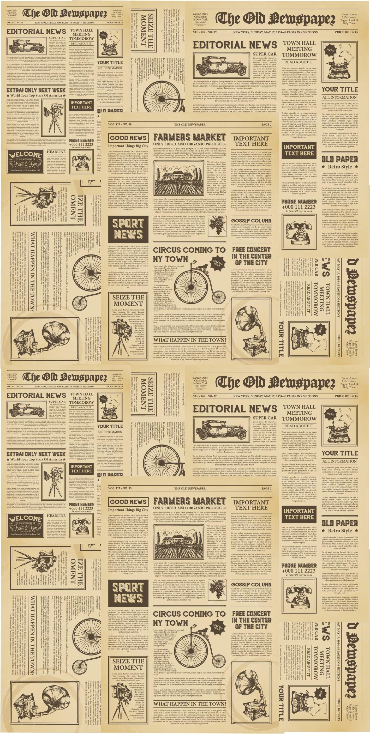 Tapete vinílico para escritório jornal americano vintage - TenStickers