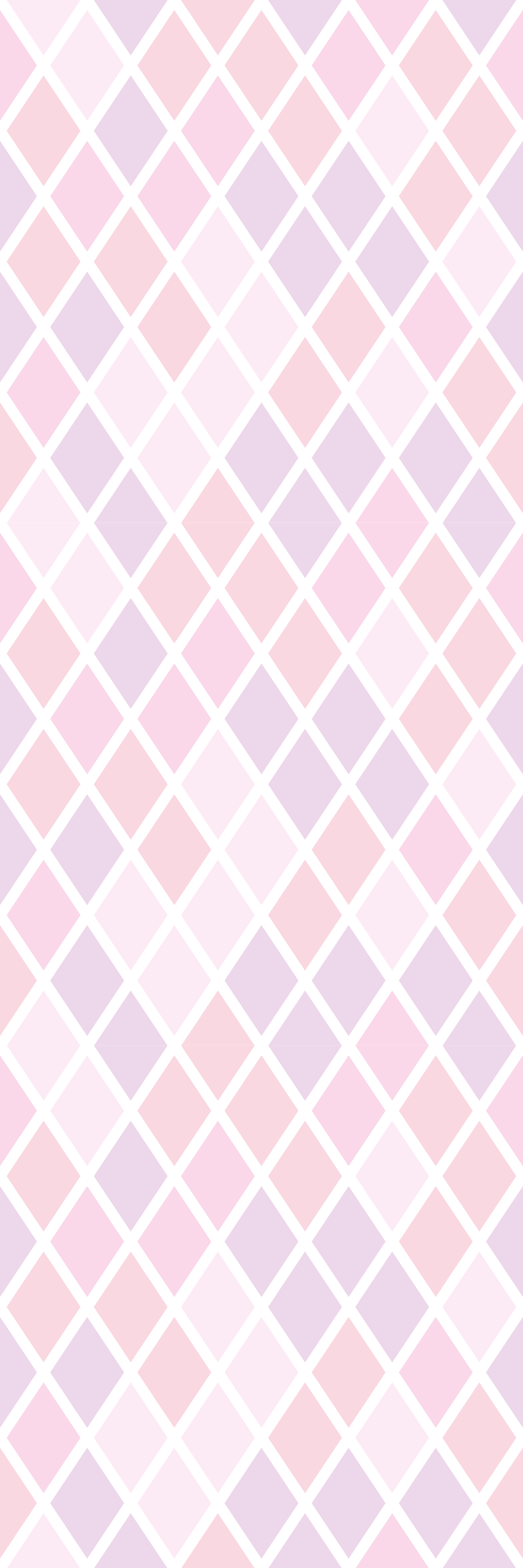 Tapete vinílico quarto com design de losangos rosa e branco - TenStickers