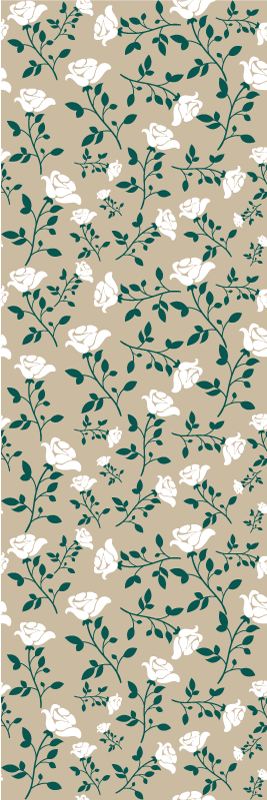 Tapete vinílico quarto padrão rosa vintage branco - TenStickers