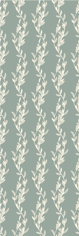 Tapete vinílico quarto estilo provençal folhas pequenas - TenStickers