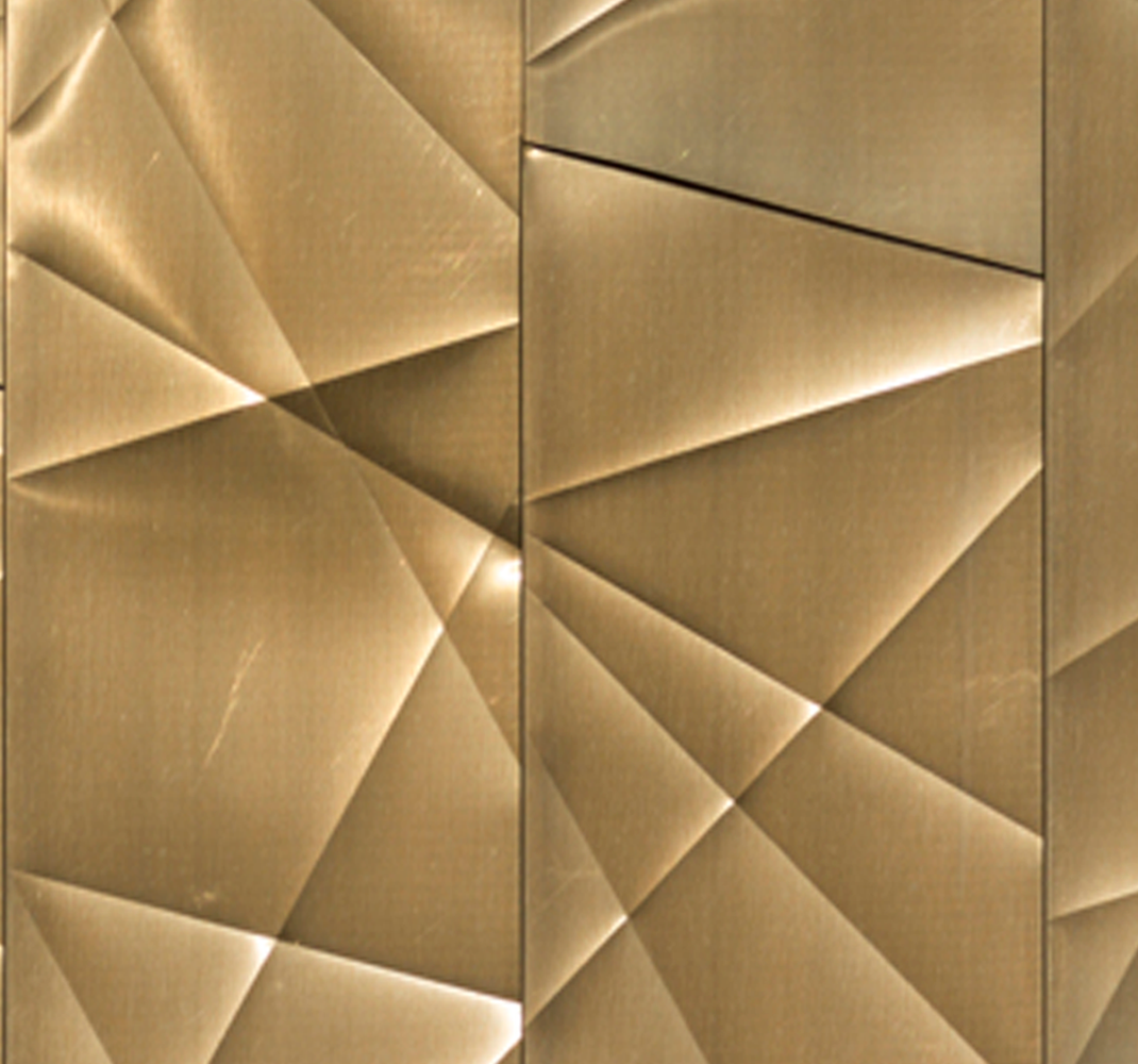 Tapete vinílico quarto textura poligonal dourada 3d - TenStickers