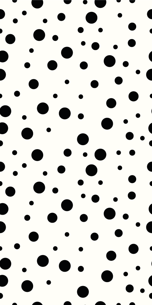 Tapete vinílico quarto padrão poá preto e branco - TenStickers