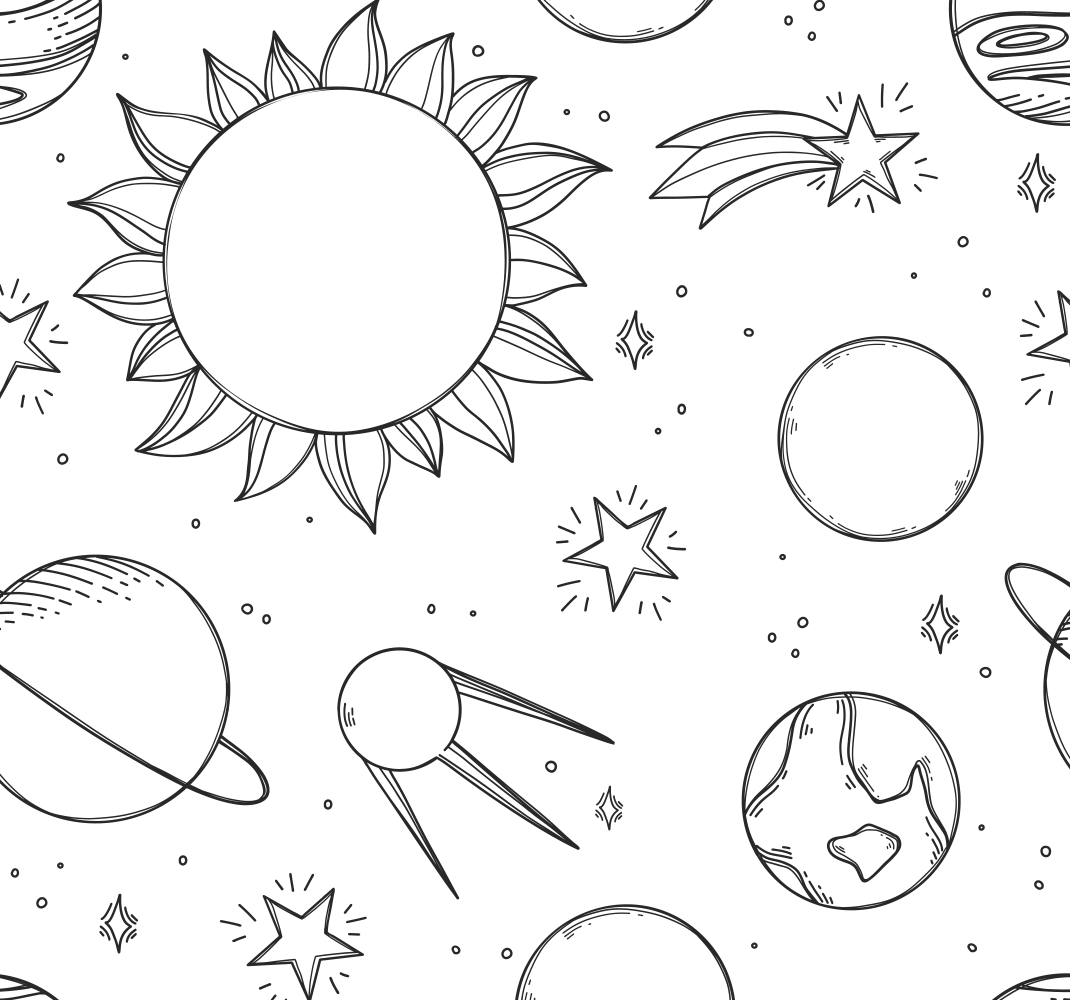 Tapete vinílico quarto espaço infantil - TenStickers