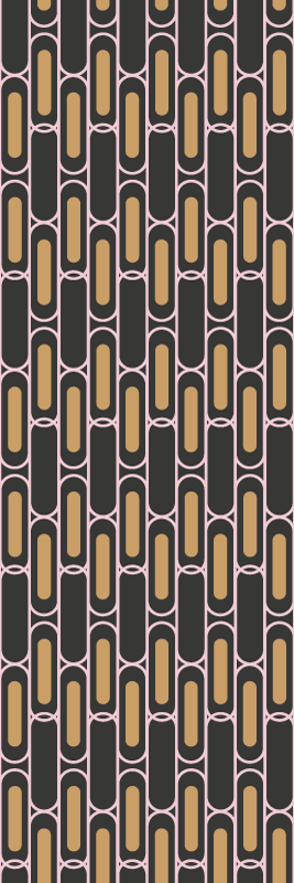 Tapete vinílico quarto padrão geométrico rosa e marrom - TenStickers