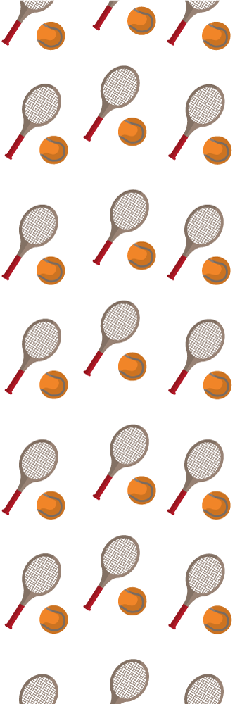 Tapete vinílico quarto com raquetes e bolas laranjas - TenStickers