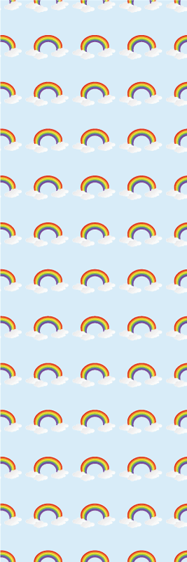 Tapete vinílico quarto arco-íris colorido e nuvens - TenStickers
