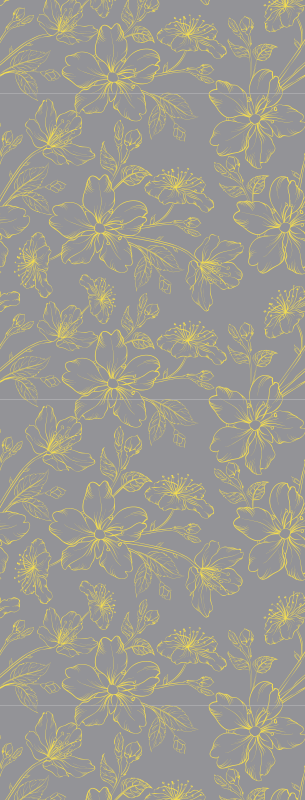 Tapete vinílico quarto flores pantone - TenStickers