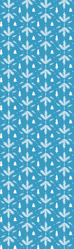 Tapete vinílico quarto estilo nórdico azul folk - TenStickers