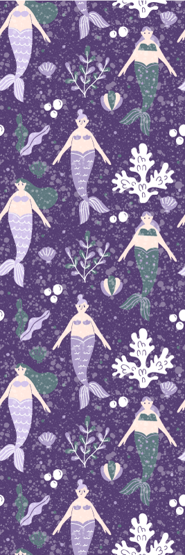 Tapete vinílico quarto splash de sereia - TenStickers