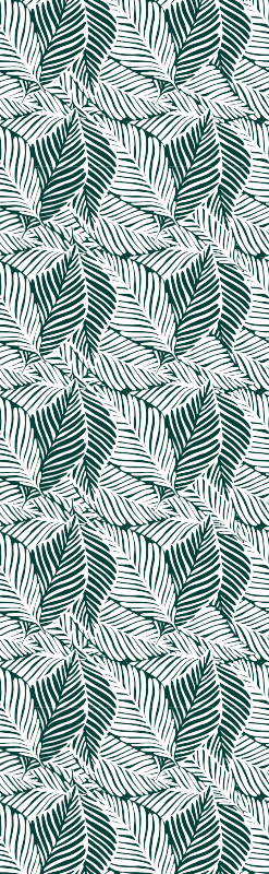Tapete vinílico quarto folhas verdes e brancas - TenStickers