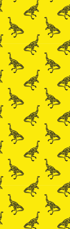 Tapete vinílico quarto com símbolos de braquiossauro amarelo - TenStickers