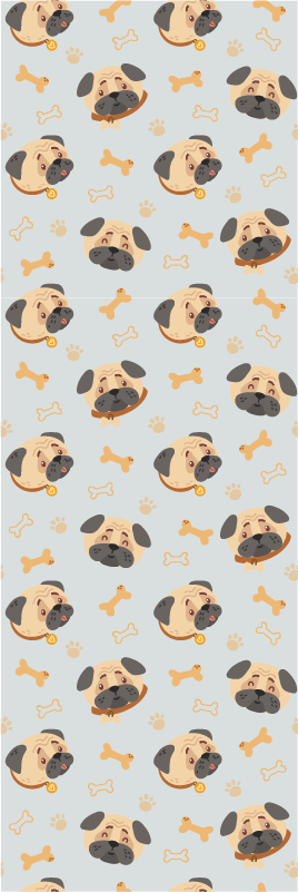 Tapete vinílico quarto padrão filhotes bulldog inglês - TenStickers