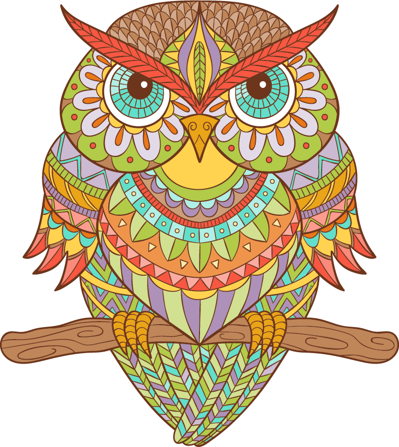 Tapete vinílico quarto pássaro huichol - TenStickers