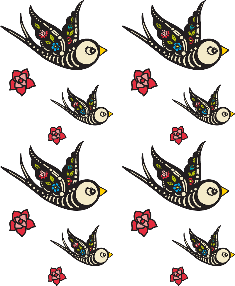 Tapete vinílico quarto pássaros mexicanos - TenStickers