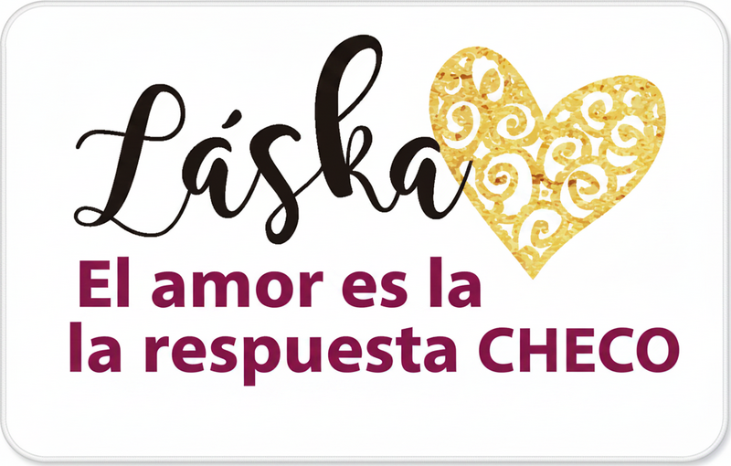 Tapete vinílico quarto o amor é a resposta checo - TenStickers