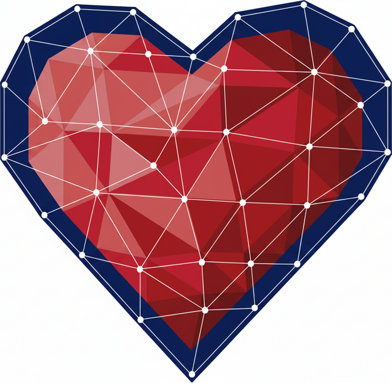Tapete vinílico quarto adesivo coração geométrico - TenStickers