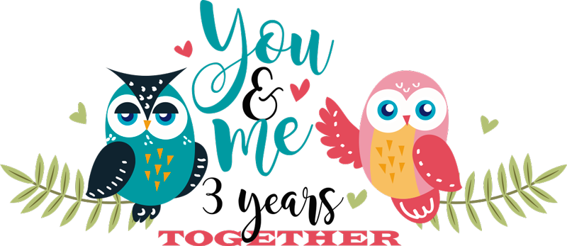 Tapete vinílico quarto gufos + anos de casal - TenStickers