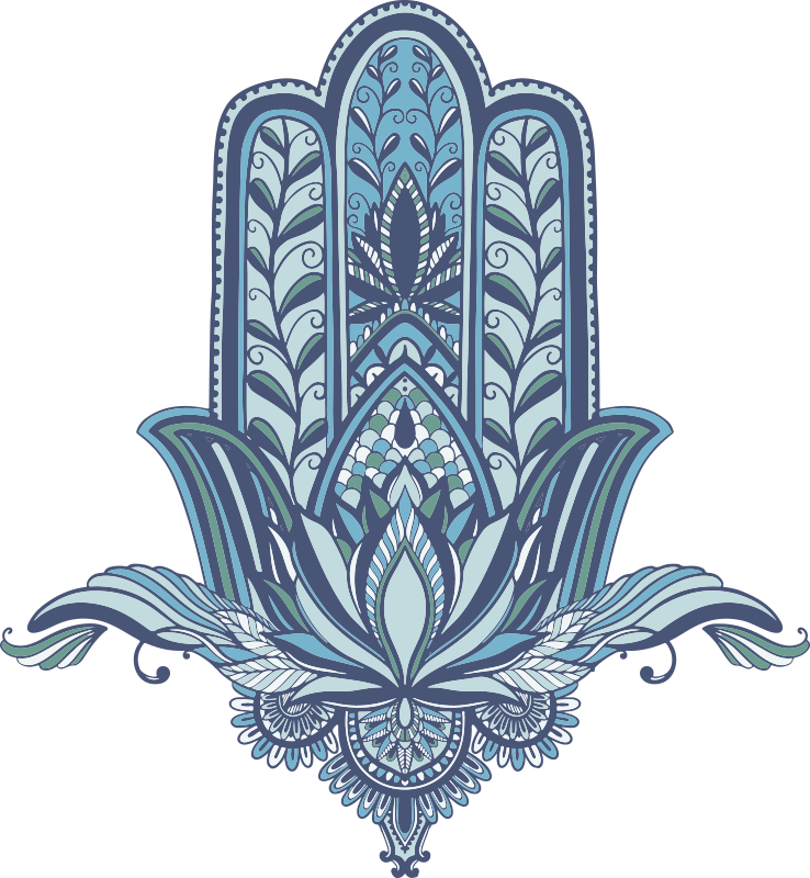 Tapete vinílico quarto mão hamsa azul - TenStickers