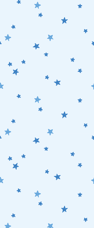 Tapete vinílico nórdico padrão estrelas azuis pastel - TenStickers