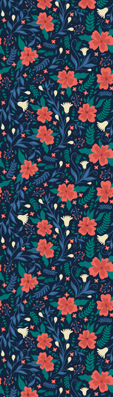 Tapete vinílico nórdico flores artísticas nórdicas - TenStickers